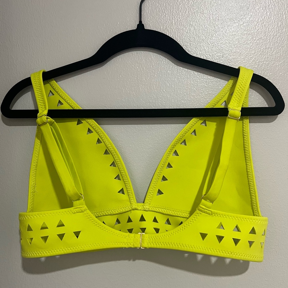 Neon Yellow Cutout Triangle Bikini Set - Picture 10 of 14